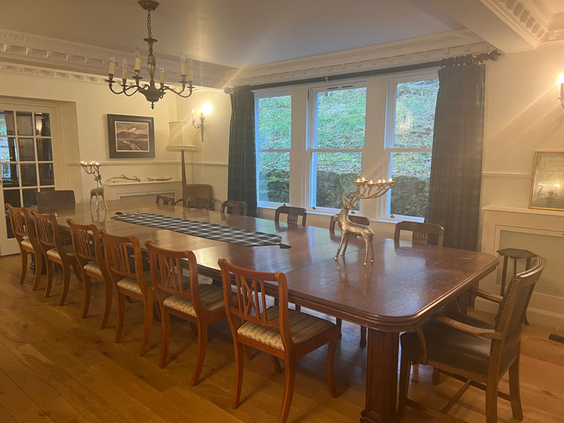 Dining Room at Tornashean, Strathdon, Aberdeenshire